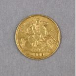 An Edward VII gold half-sovereign; 1906.