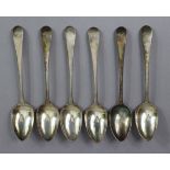 A set of six Scottish William IV silver Old English dessert spoons; Edinburgh 1837, by Andrew