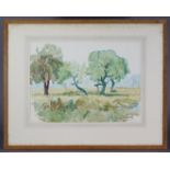 ROALDN OSSORY DUNLOP, R.A. (1894-1973). “By The Thames, Chertsey”, Watercolour; signed in charcoal