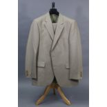 A GIEVES & HAWKES fawn coloured suit jacket and matching trousers, 100% wool, approx. measurements: