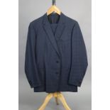 A navy blue chequered suit jacket & matching trousers tailored by Kilgour, French, & Stanbury