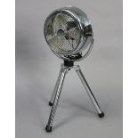An electric fan on tripod base; together with four modern walking canes; & a modern oil painting