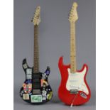 Two electric guitars.