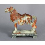 A Chinese soapstone model horse, 6¼” high, (slight faults).