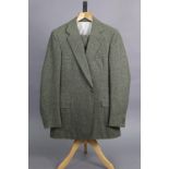 A grey-green & brown tweed jacket with matching waistcoat and trousers, tailored by H. Huntsman &
