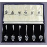 A set of six silver Bath commemorative teaspoons, Sheffield 1972, cased.