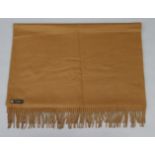 LORO PIANA; a brown cashmere shawl, 80” long x 29½” wide.
