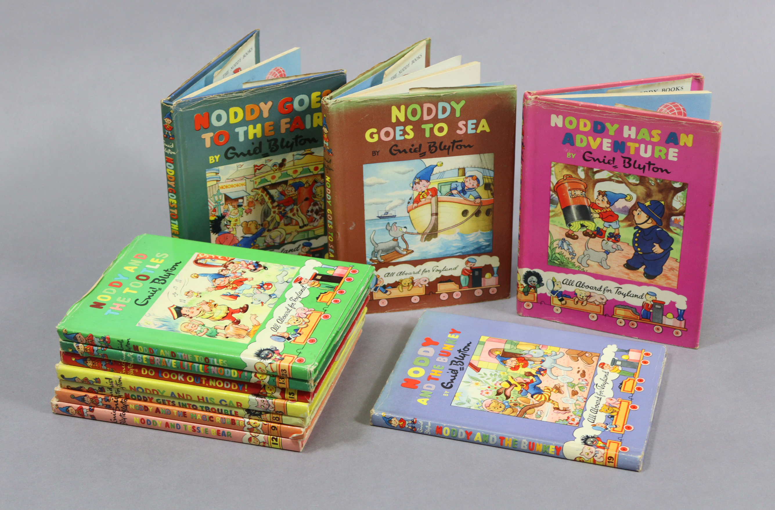 Eleven mid-20th century Noddy books printed by Purnell & Sons.