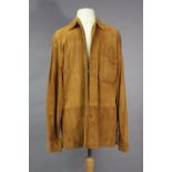 A LORO PIANA BROWN BUTTON-UP JACKET, 100% Pelle, 100% leather; size L.
