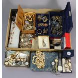 Nine various ladies’ & gent’s wristwatches; & various items of costume jewellery.