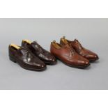 BALLY; A pair of “Scribe” brogues with brown laces, each with branded wooden tree & draw-string