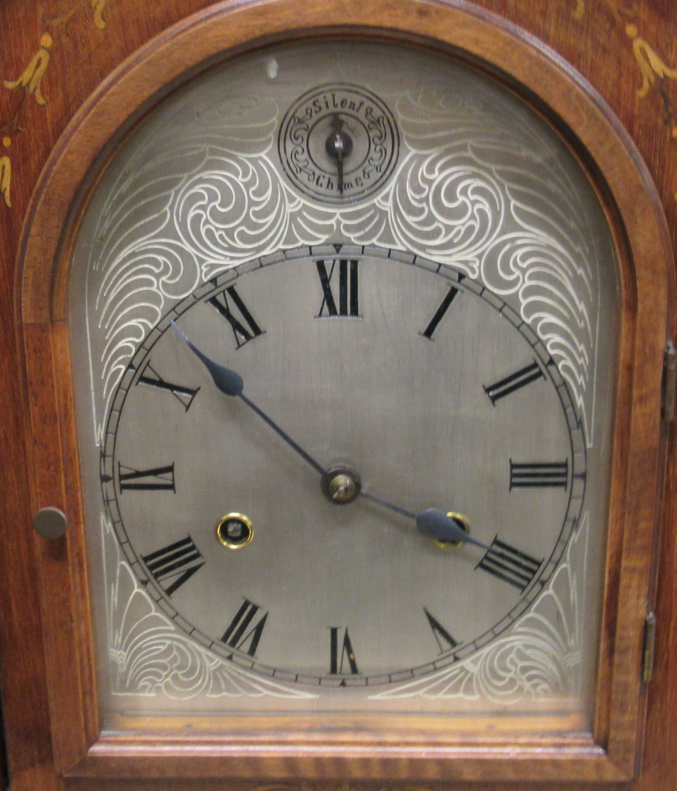 An Edwardian satinwood inlaid mahogany bracket clock; - Image 2 of 4