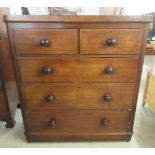 A mid Victorian mahogany five drawer dressing chest,