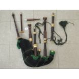 A set of 'vintage' hardwood and ivory mounted bagpipes the chanter stamped DnMcDougall,