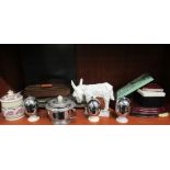 A mixed lot: to include examples of Bakelite; and an Art Deco chromium plated, twin handled pot 4.