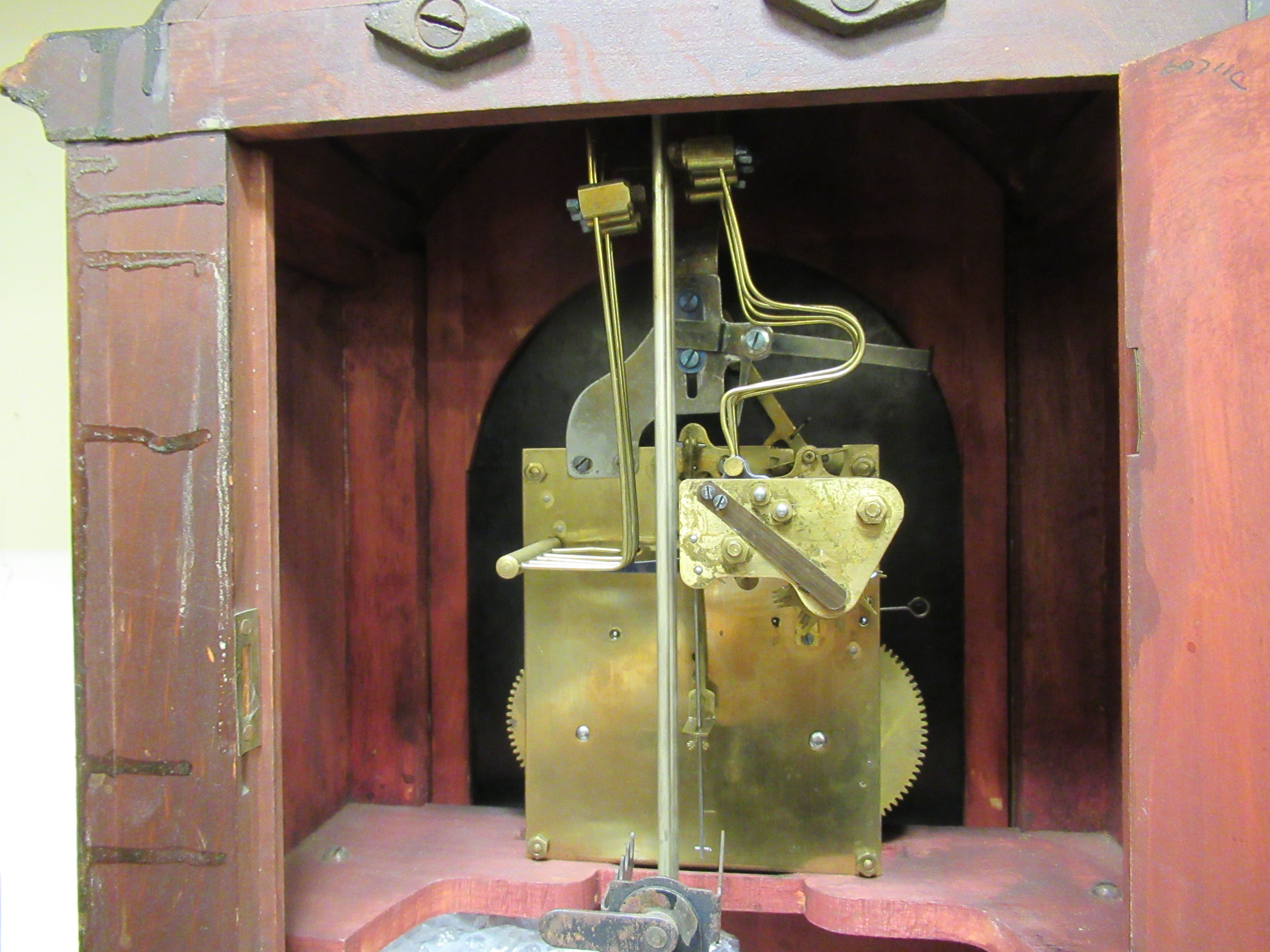 An Edwardian satinwood inlaid mahogany bracket clock; - Image 3 of 4