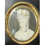 A 19thC portrait miniature, reputed to be The Marchioness of Hastings 2.