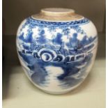 An 18thC Chinese porcelain ginger jar,