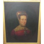 Mid 19thC British School - a portrait of Mary Queen of Scots oil on canvas bears a label verso
