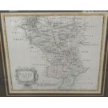 A 17thC Robert Morden map 'Derbyshire' 17'' x 14'' framed HSR