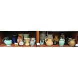Ceramic jugs and vases: to include examples of Trentham Art Ware, Arthur Wood,