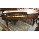 A William IV Goulding & D'Almaine mahogany cased spinet/square piano, raised on ring turned,