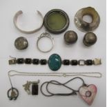 A quantity of mostly silver items: to include flask tops and photograph frames mixed marks