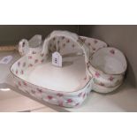 A Hammersley bone china Strawberry set with sugar basin and cream jug OS7