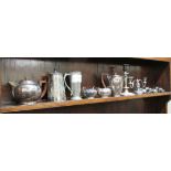 Silver plated and other metal tableware: to include a Goldsmiths & Silversmiths Co Art Deco four