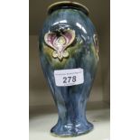 A Royal Doulton streaky blue/green glazed stoneware vase of ovoid form,