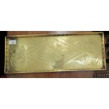 An Arts & Crafts brass galleried tray,