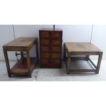 Three items of 20thC military style mahogany furniture , viz.