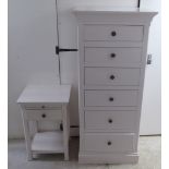 A modern Wills & Gambier white painted six drawer pedestal chest,