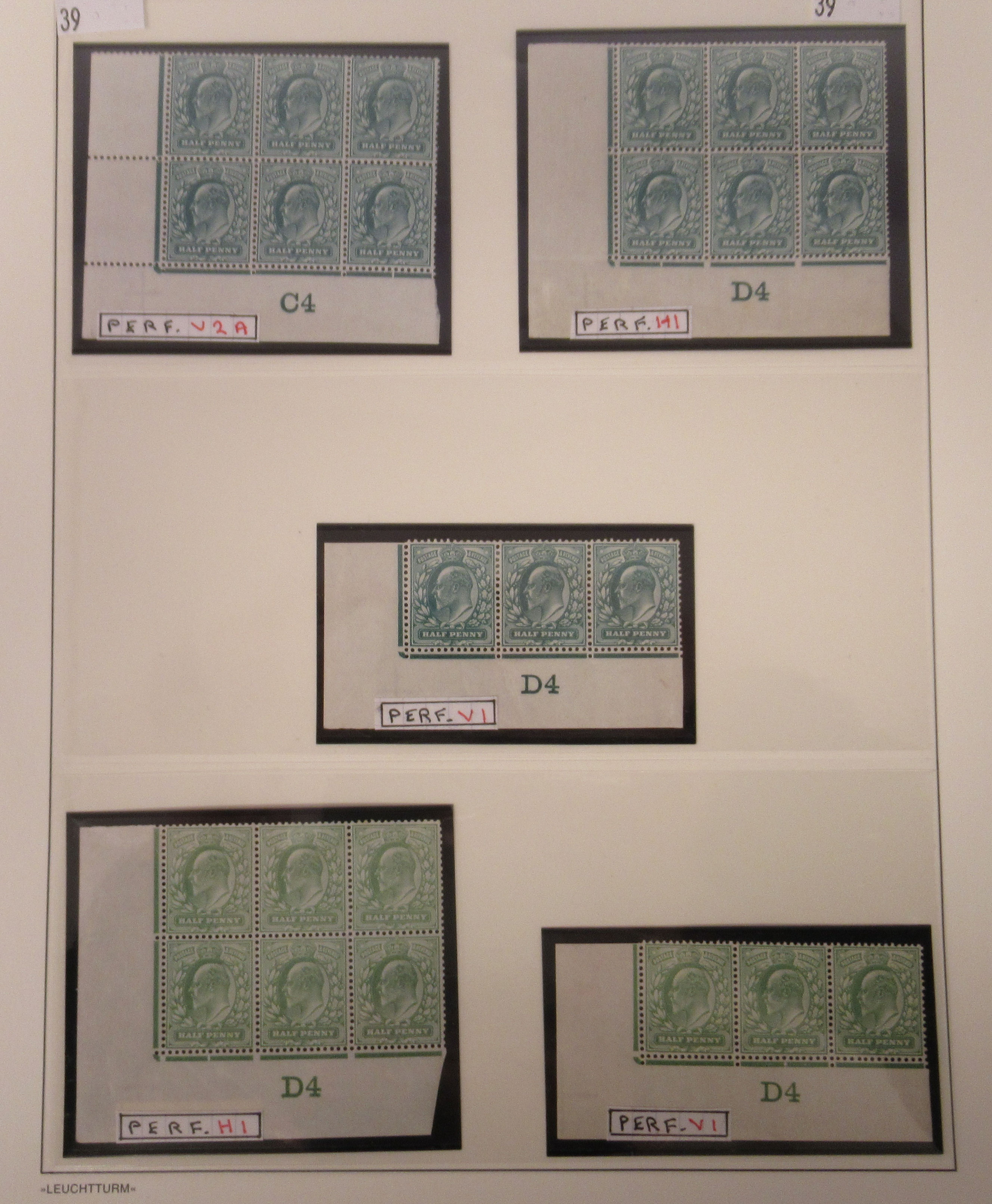 Postage stamps, Great Britain: King Edward VII corner blocks plates, - Image 5 of 5