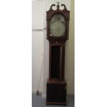 An early 19thC satinwood inlaid mahogany longcase clock, the hood with a swan neck pediment,