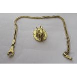 Gold items of person ornament: to include a 9ct horseshoe and bust pendant U