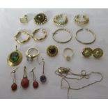 Items of yellow metal personal ornament: to include mainly earrings and pendants U