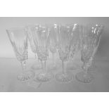 A set of eight Waterford Crystal Kenmare pattern champagne flutes U