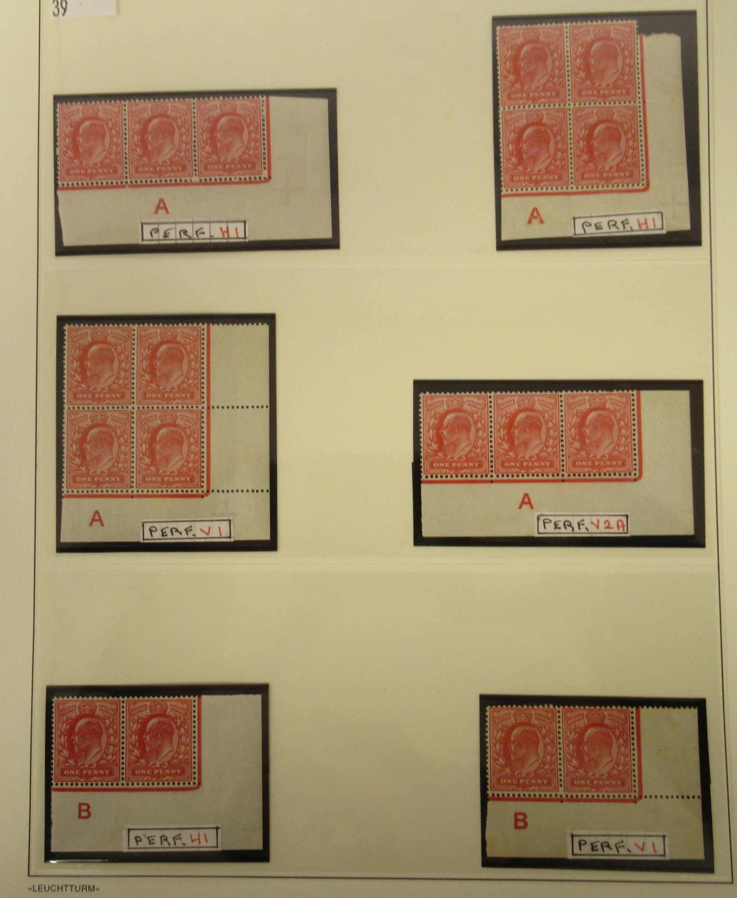 Postage stamps, Great Britain: King Edward VII corner blocks plates, - Image 4 of 5