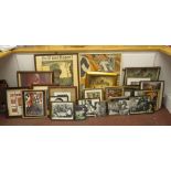 A varied collection of World War II German military related framed pictures,