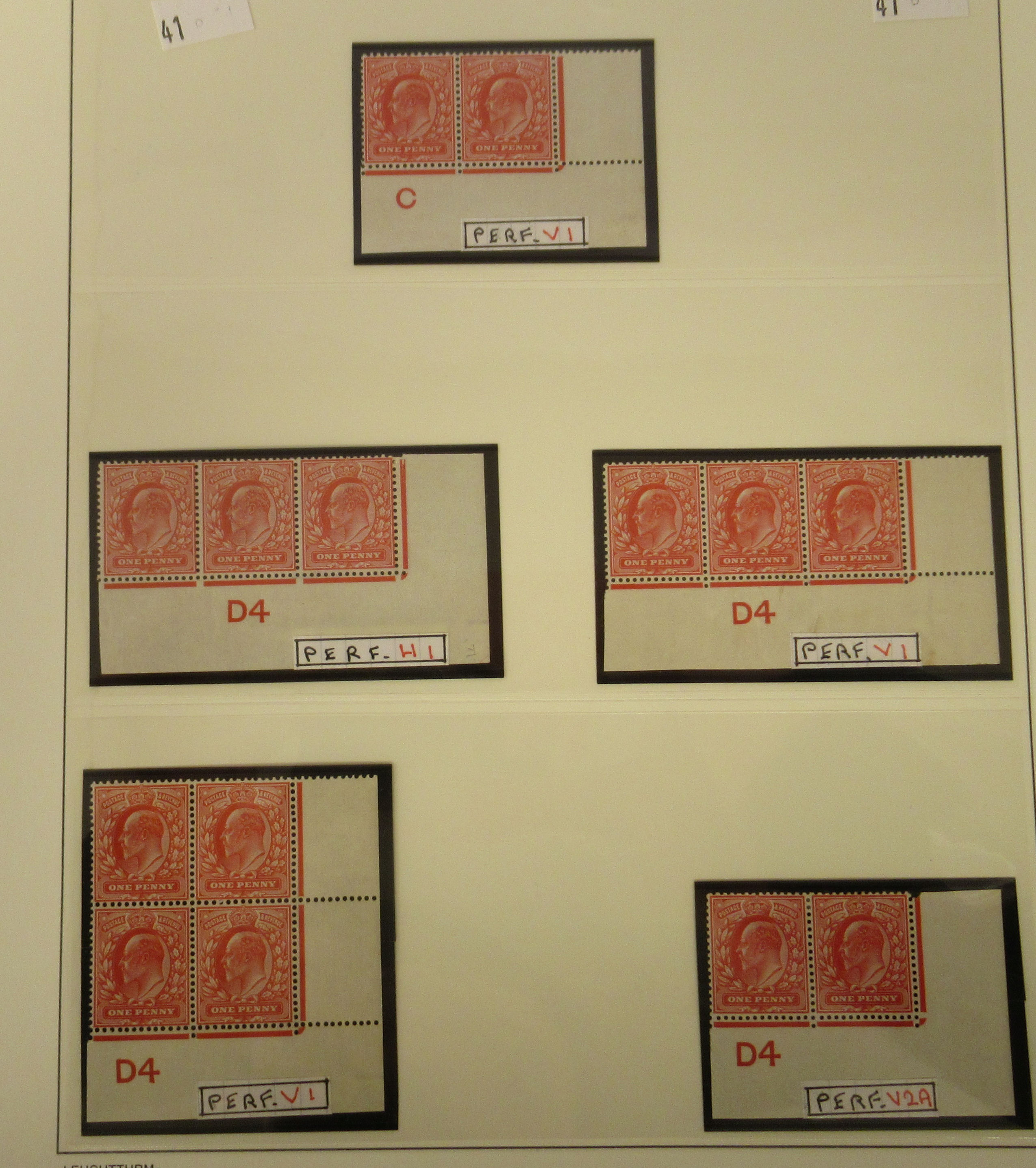 Postage stamps, Great Britain: King Edward VII corner blocks plates, - Image 4 of 6