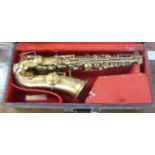 An early 20thC Buescher True Tone copper on silver plated saxophone, model no.