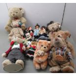 Various soft toys,