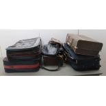 Seven items of 'vintage' and later luggage,