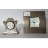 Two silver cased mantle timepieces mixed marks 3.