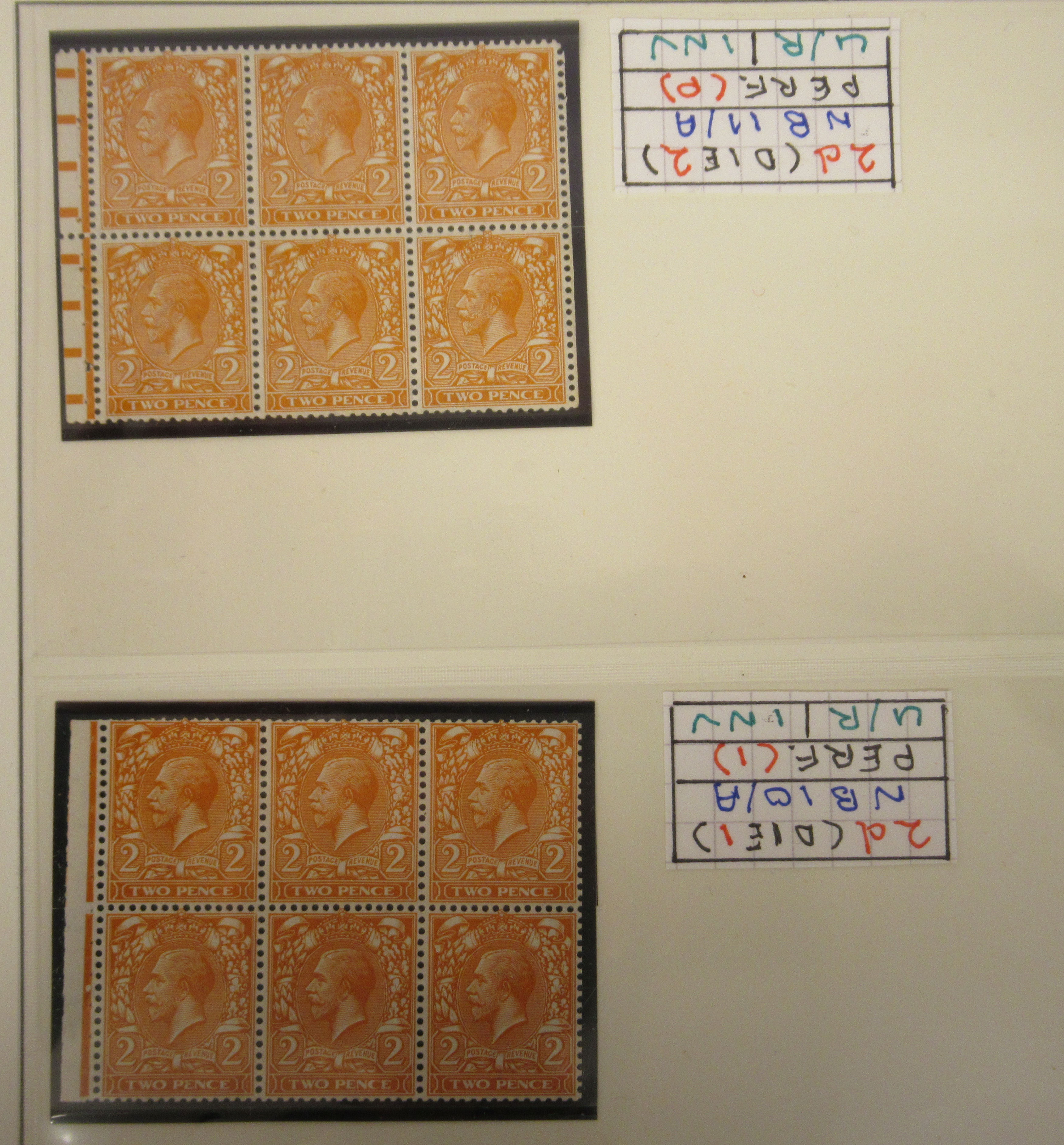 Postage stamps, Great Britain: fifteen King George V Royal cypher six block booklet panes, - Image 4 of 6