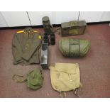 A plethora of British and other militaria: to include an ammunition carrier,