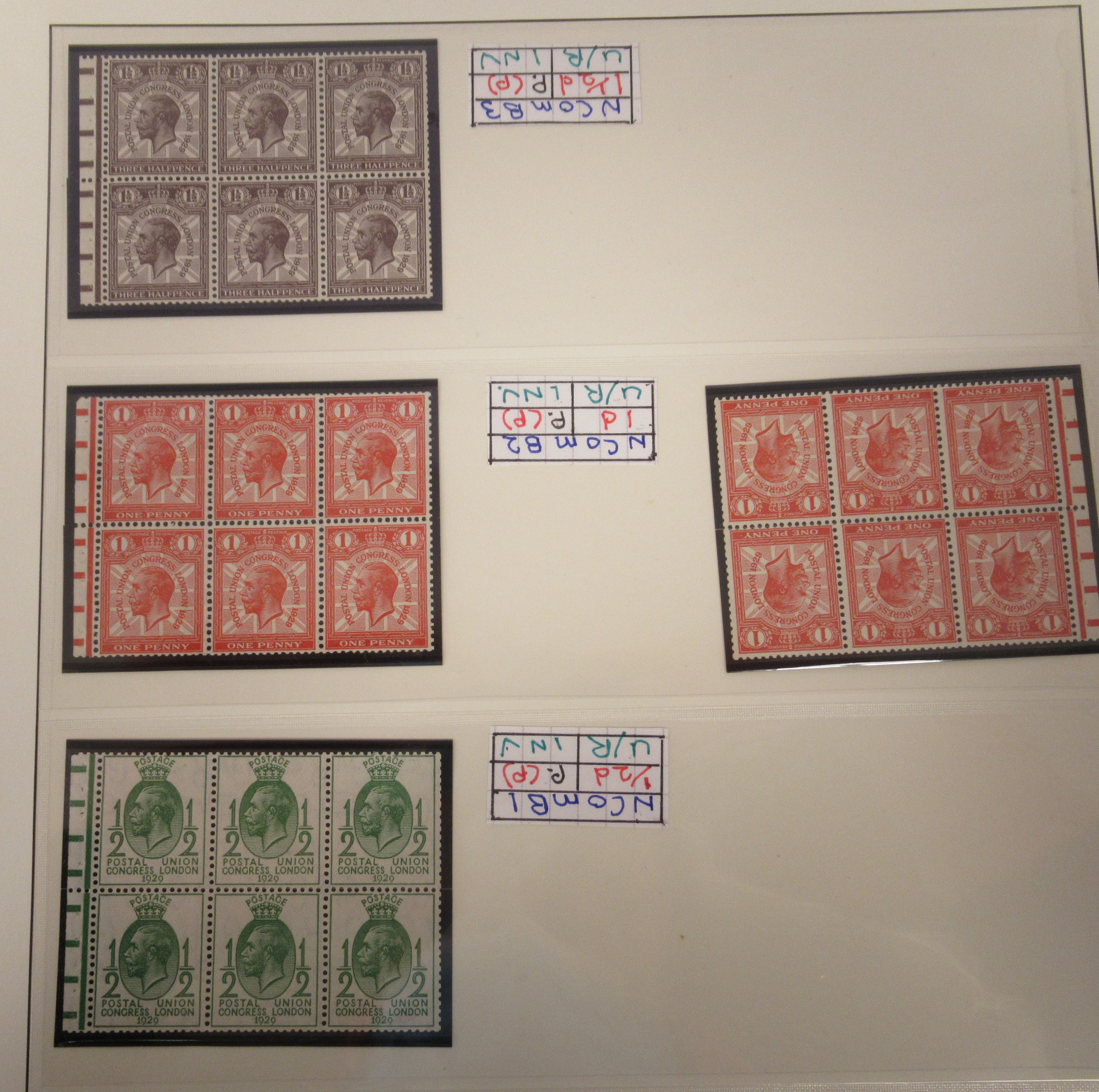 Postage stamps, Great Britain: eleven King George V Commemorative six and four block booklet panes, - Image 3 of 5