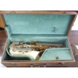 A Grafton clear plastic, brass and acrylic saxophone,