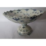 A Royal Copenhagen porcelain table centrepiece, decorated in blue and white onion pattern model no.
